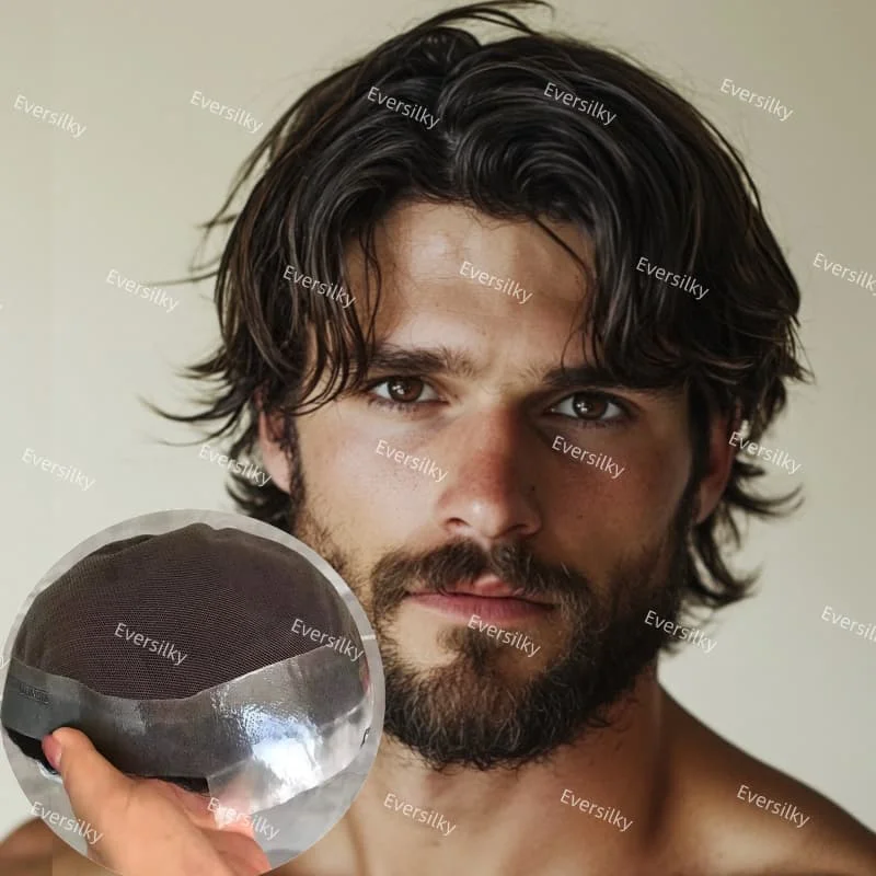 

Австралийский базовый мужской парик плотность 110-130% # 1B20 # 1B40 Белый Серый Черный Швейцарский кружевной протез с двойным узлом и полиуретаном Мужской капиллярный протез