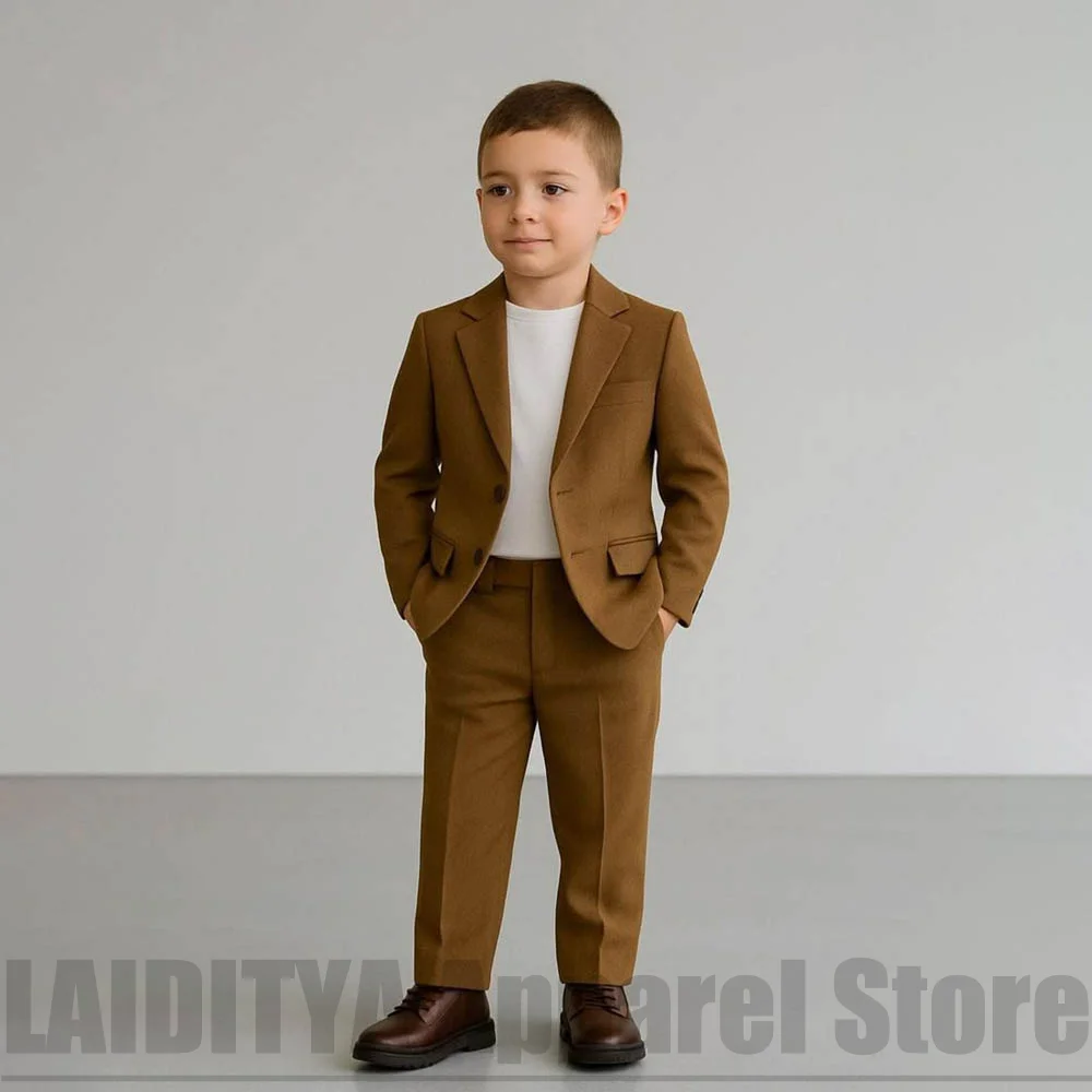 Boys Two Piece Suit Set Chic Blazer And Trousers Kids Casual Outfit For Wedding Page Boy Birthday Party Daily Formal Wear