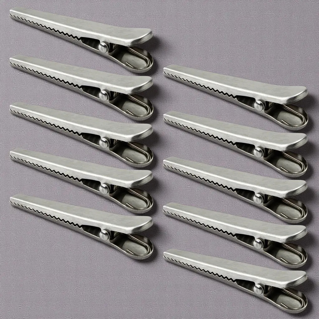10Pcs Rust Proof Stainless Steel Alligator Food Bag Clips Multipurpose Sealing Clamps for Kitchen Dorm Living Room Travel Use