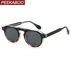 Peekaboo round frame sunglasses for women blue green unisex retro sun glasses for men CP acetate female decoration summer uv400