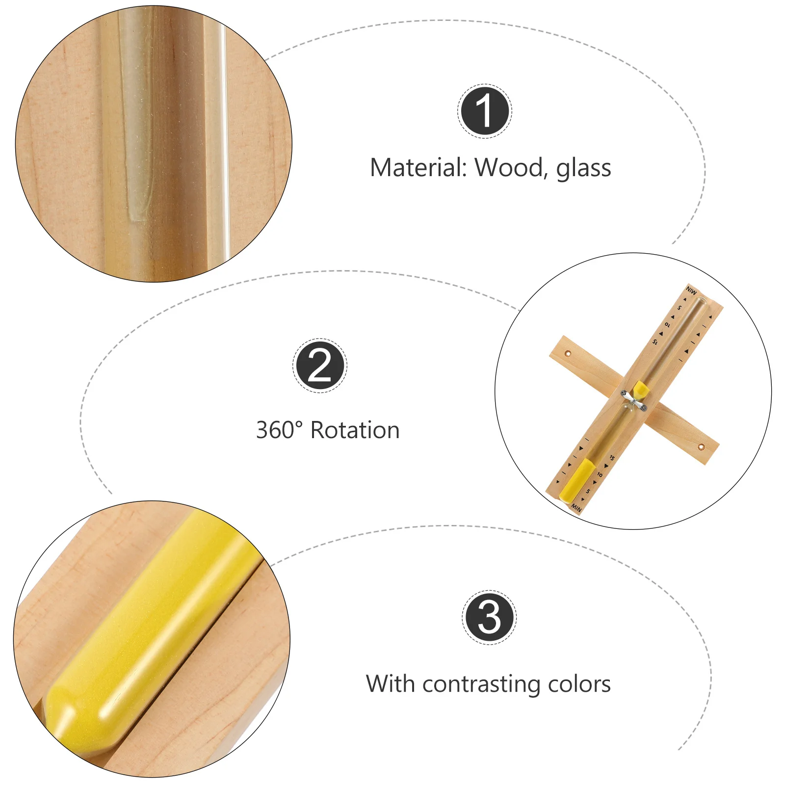 

Heat Resistant Sauna Hourglass 15 Minutes Timer Wooden Handmade Sand Clock Garden Infrared Cabin Wooden Timer Sauna Hourglass