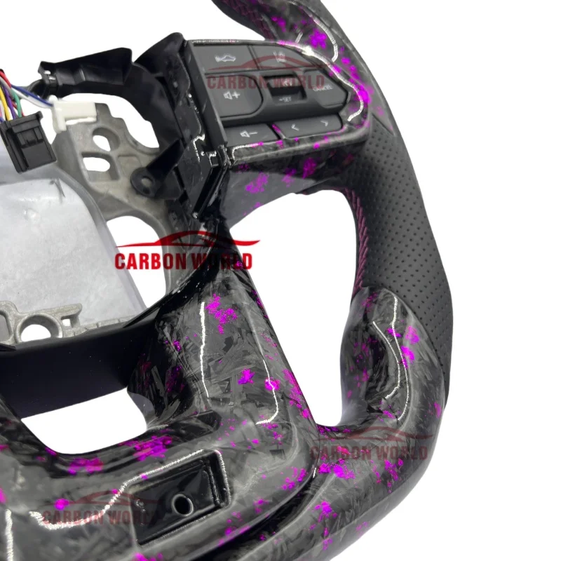 For Toyota Land Cruiser LC200 LC300 Prado 150 200 LC79 LC70 LC76 FJ70 FJ79 FJ200Purple Forged Carbon Fiber Custom Steering Wheel