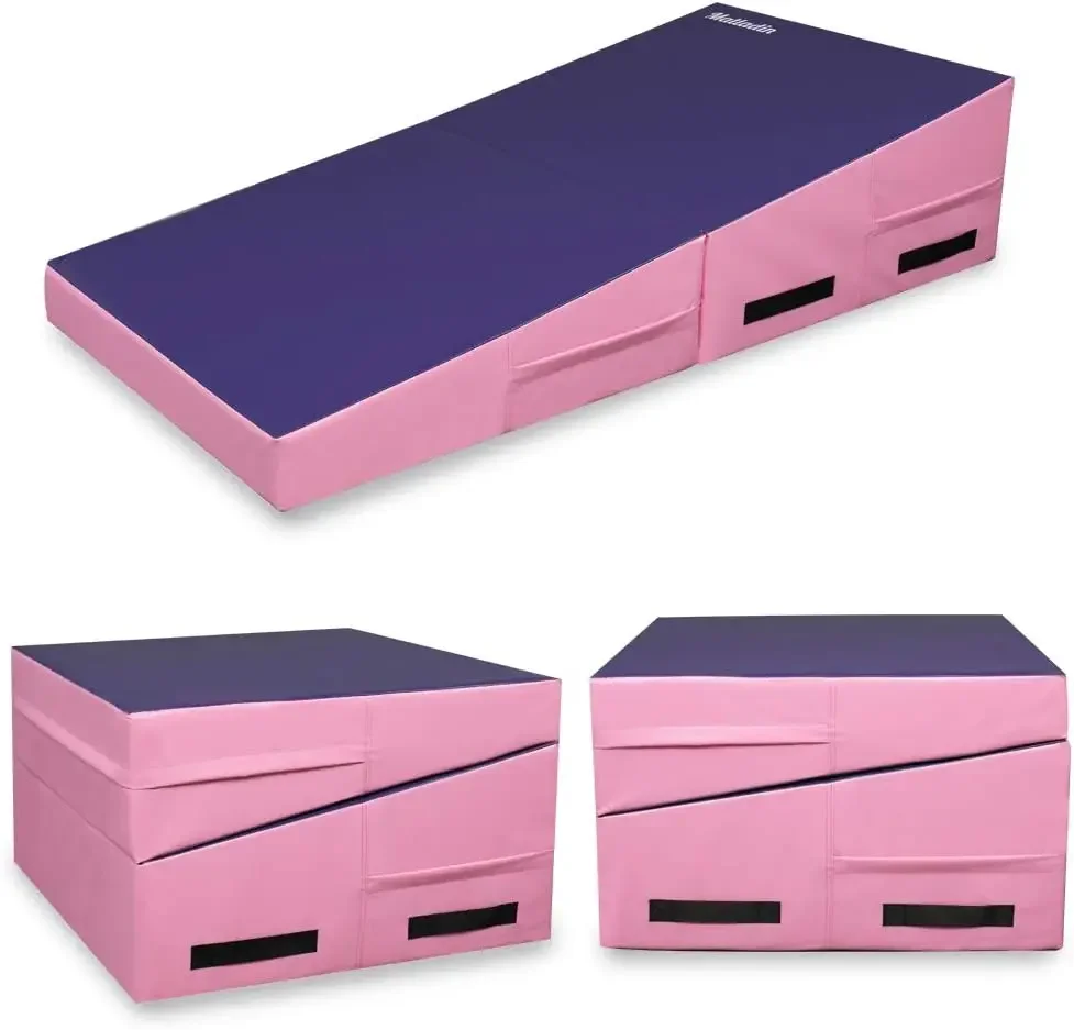 [Melhor vendedor, compre agora! ] Tapete inclinado de cunha de queijo para ginástica dobrável, tapete em forma de habilidade para ginástica fitness para crianças meninas casa tra