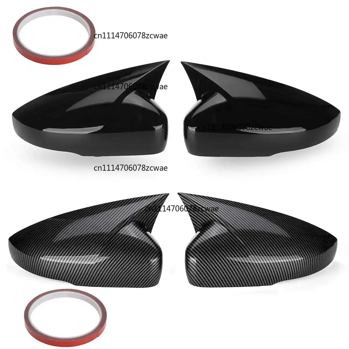 ZOCI-2 Pcs For Volkswagen VW Polo MK5 6R 6C 2009-2017 ABS Side Rearview Wing Mirror Cover Caps Shell Trim OX Horn Style Exterior