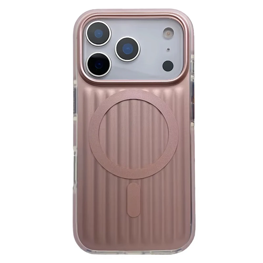 Modne, trójwymiarowe etui na telefon z magnetycznym zamknięciem, pasujące do modeli iPhone 17, 18 Pro Max, 15, 16, 14. Posiada matowe, miękkie krawędzie i umożliwia bezprzewodowe ładowanie. — zdjęcie produktu 7