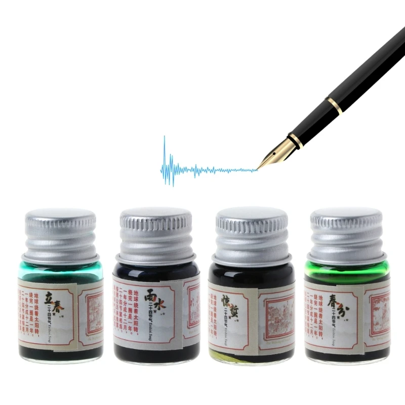 24 Solar Term Color Ink for Fountain Pen 7ml Ink Practical Painting Ink Glass Pen Ink School Office Supplies for Dip Pen