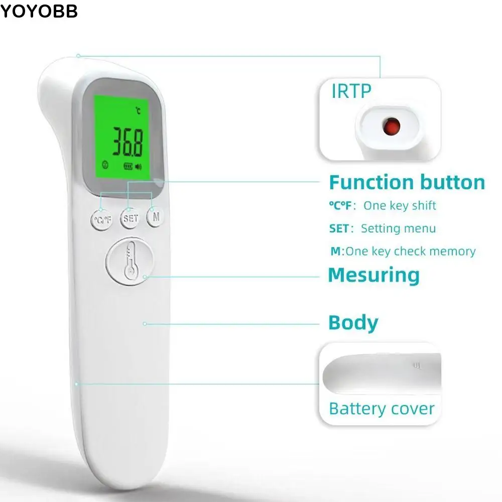 

Non-contact Digital Infrared Thermometer Portable Multifunctional Handheld Pyrometer LCD Display Screen Easy To Use