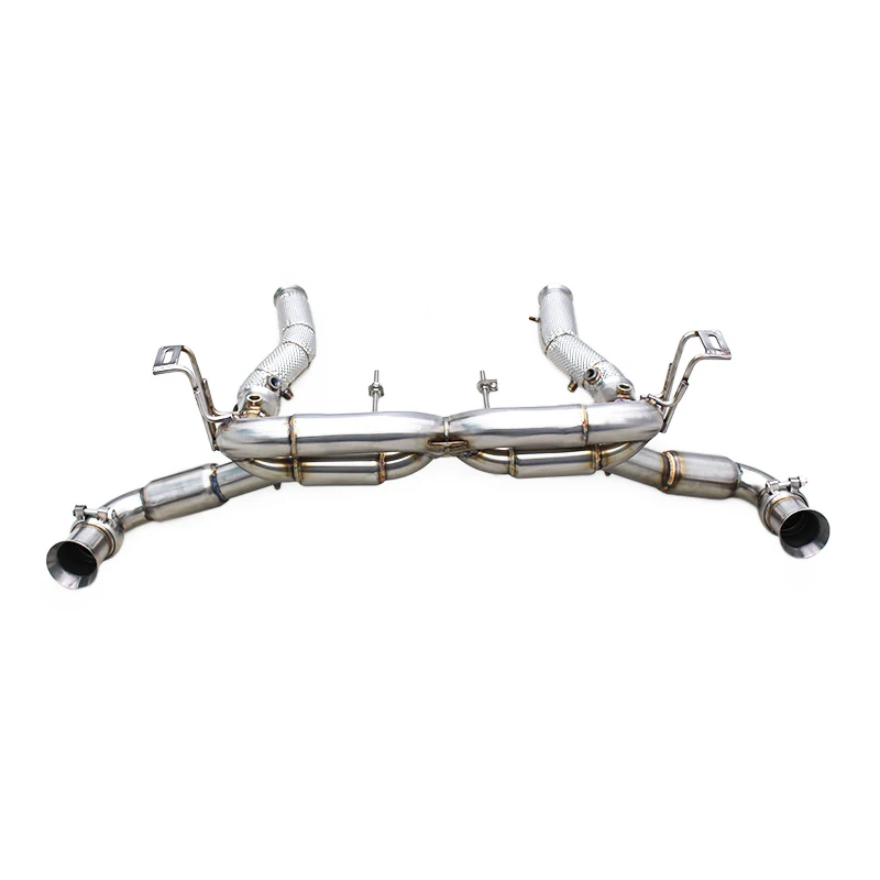 Custom Turbo Exhaust System For Lamborghini Gallardo 5.0L 2004-2007 1.5MM SS304 Straight Pipes System Free Flow Downpipe