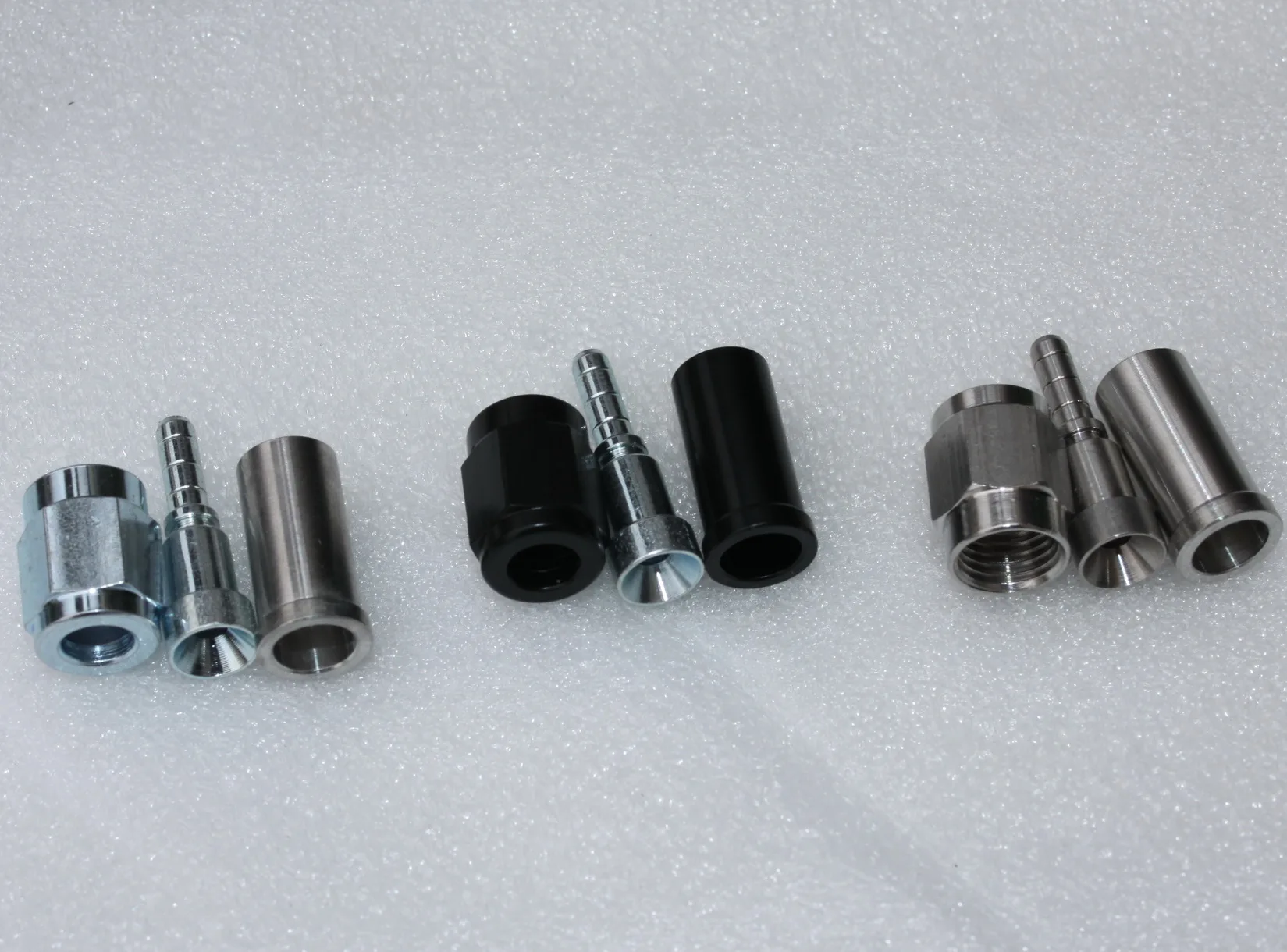 AN3 AN4 Crimp Female Swivel Nuts, 3-pc Suits