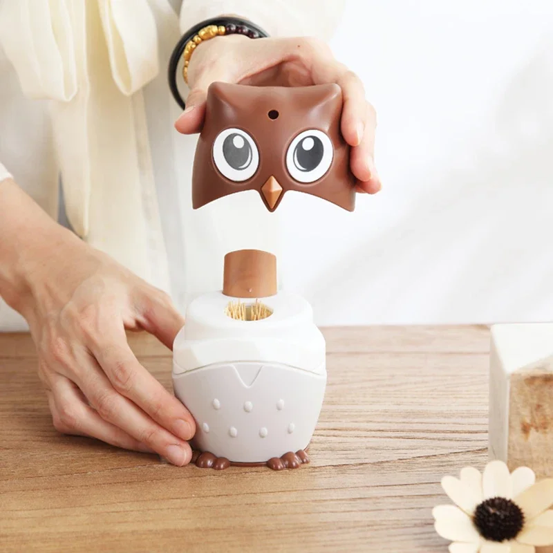 Cartoon Owl Toothpick Holder Nordic Creative Toothpick Box Cute Home Personality Press Restaurant Automatic Toothpick Holder view 5