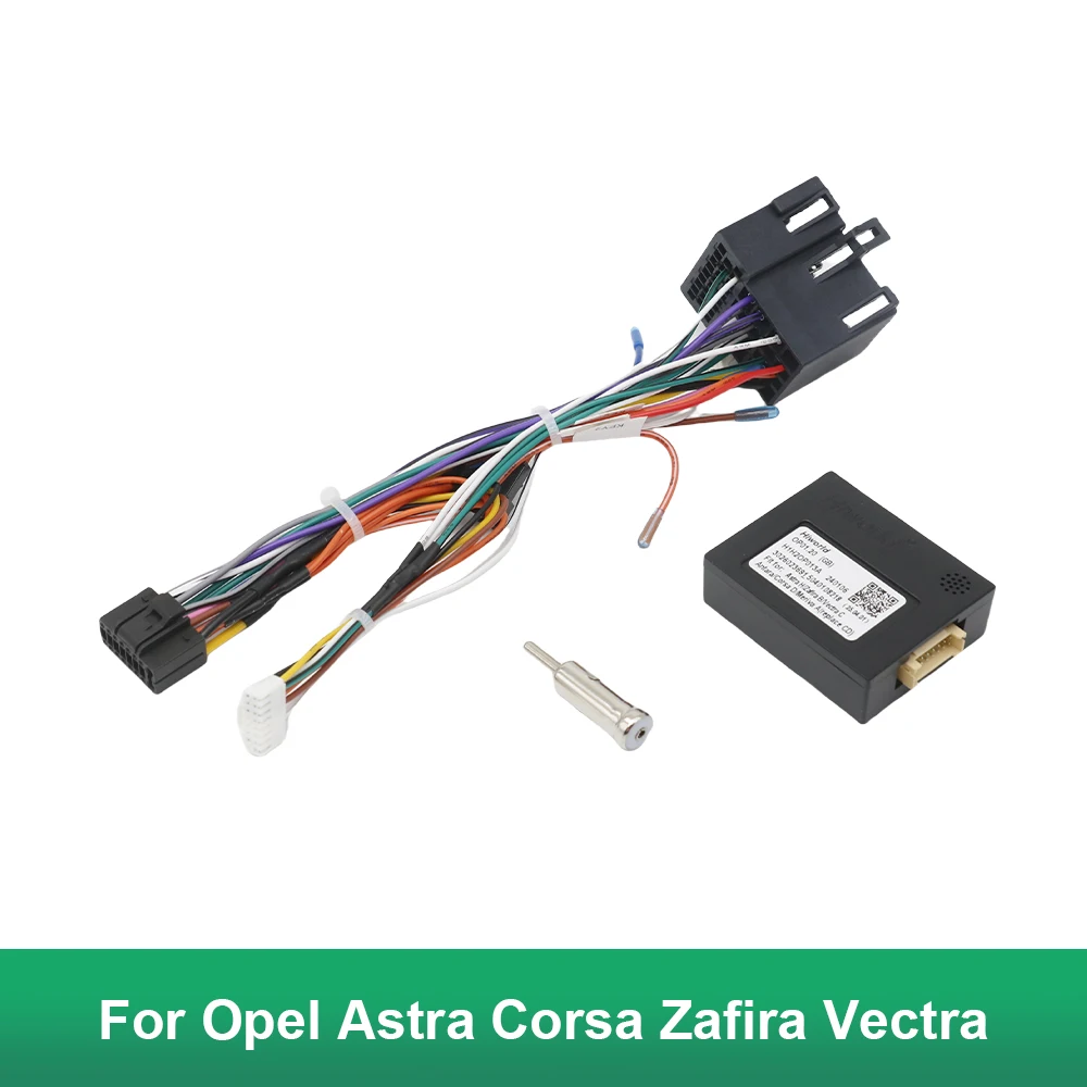 Decodificador de Radio CAN Bus con conector de 16 pines para Opel Astra Corsa Zafira Vectra, adaptador de Cable Android para coche, arnés de cableado ISO