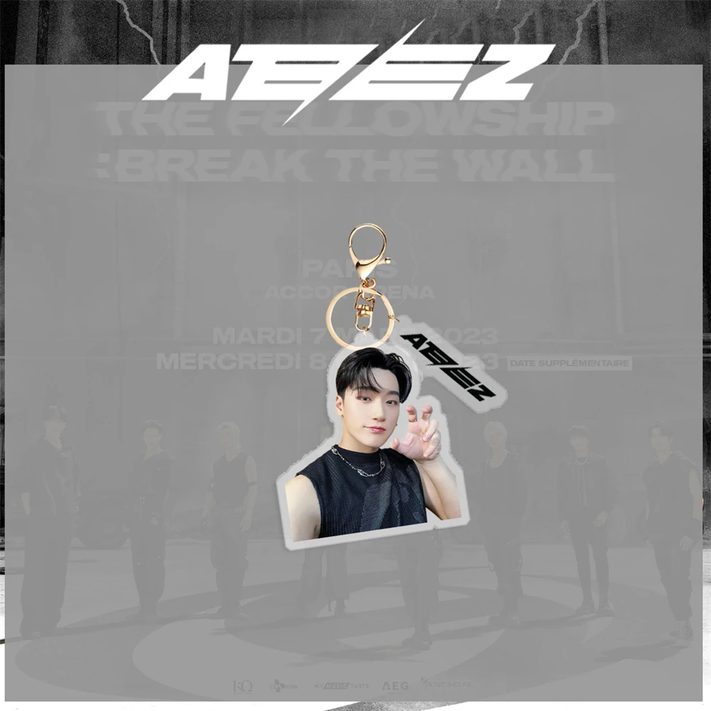 KPOP ATEEZ Guerrilla Keyring THE WORLD EP.2 : OUTLAW Figure Keychain Accessories Bag Pendant Hongjoong Yunho Seonghwa Fans Gift