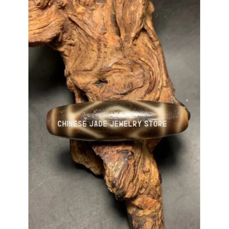 

Античный волшебный мощный старый Тибетский Агат * тигровые зубы 3 глаза * Amulet бусины дзи A1104