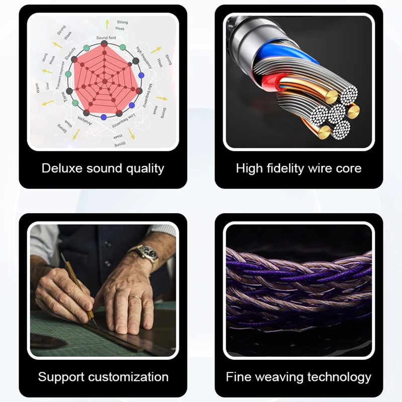 ZiSin-16 8 Core HiFi سماعة كابل مع 4.4 مللي متر 6.35 مللي متر MMCX QDC 2Pin IE900 ل Bravery Olina Youth M5 NeZha GK200 Bravery IEM #6