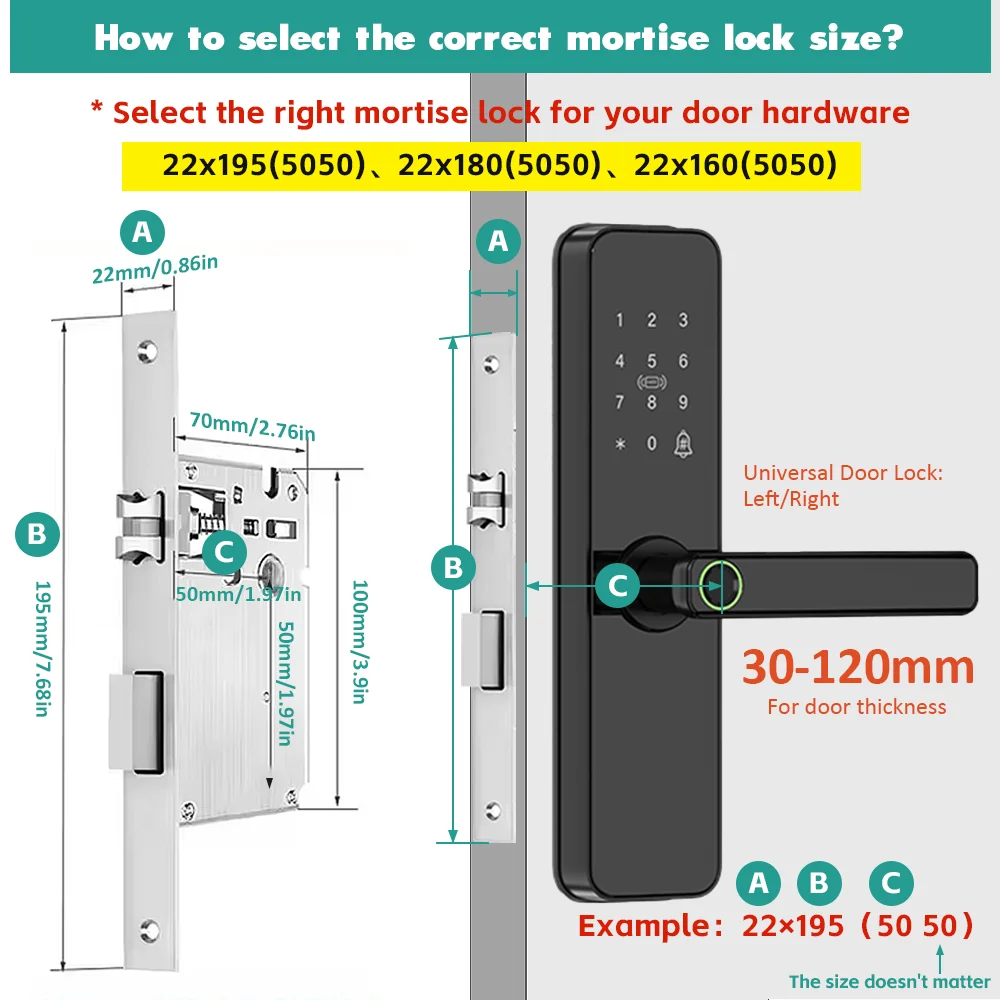 قفل باب ذكي ببصمة الإصبع من VBU، تطبيق Tuya، فتح عن بعد، إنذار العبث، قفل الباب الإلكتروني يعمل مع مساعد Alexa Google