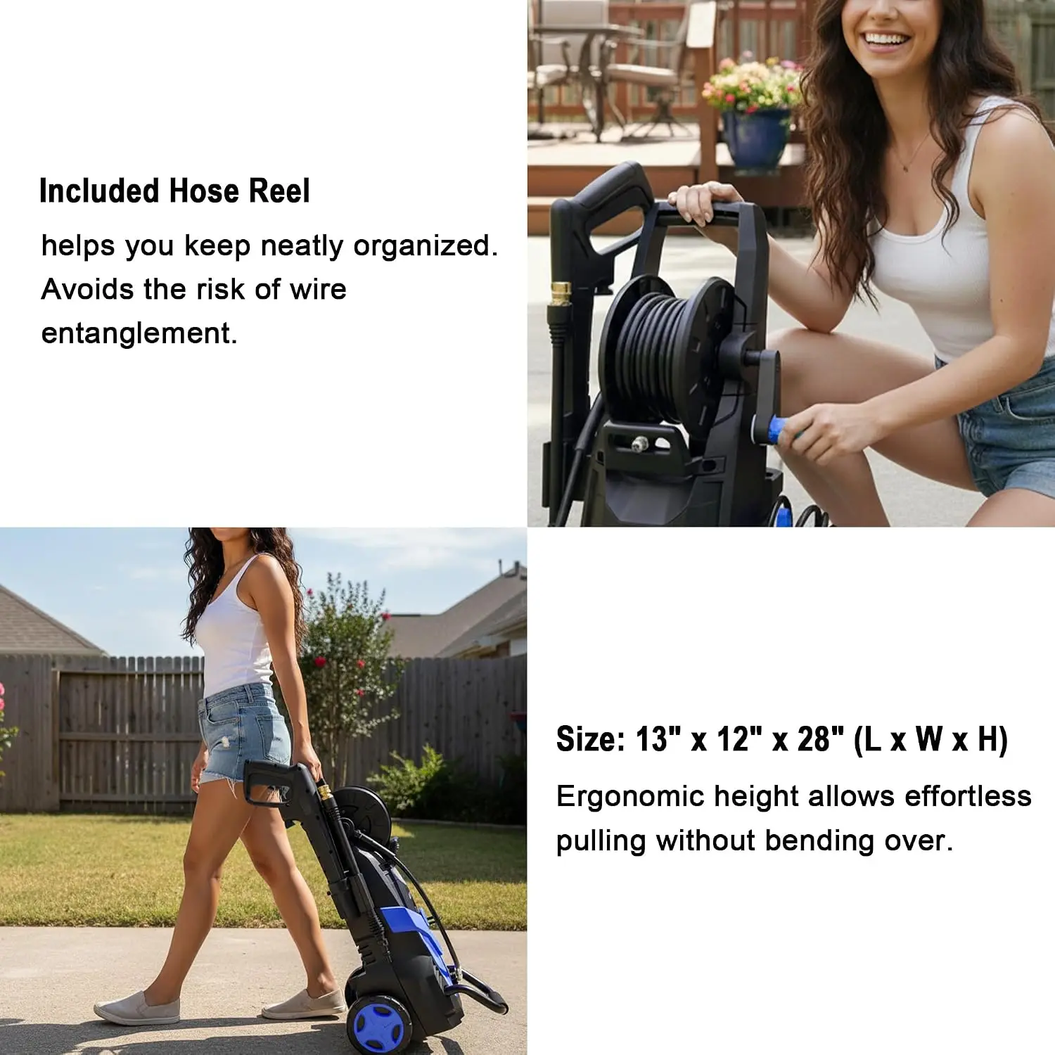 4800PSI Pressure Washer With 4 Quick Connect Nozzles Inlet Hose Filter and 500ml Soap Tank for Outdoor Cleaning