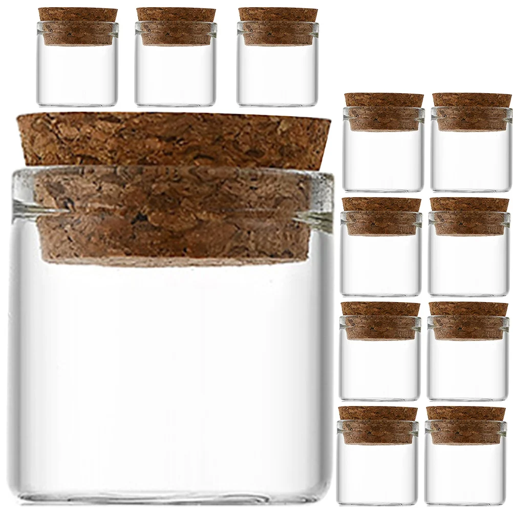 

12 Pcs Glass Bottles with Cork Wish Corked Small for Liquid Transparent Wishing