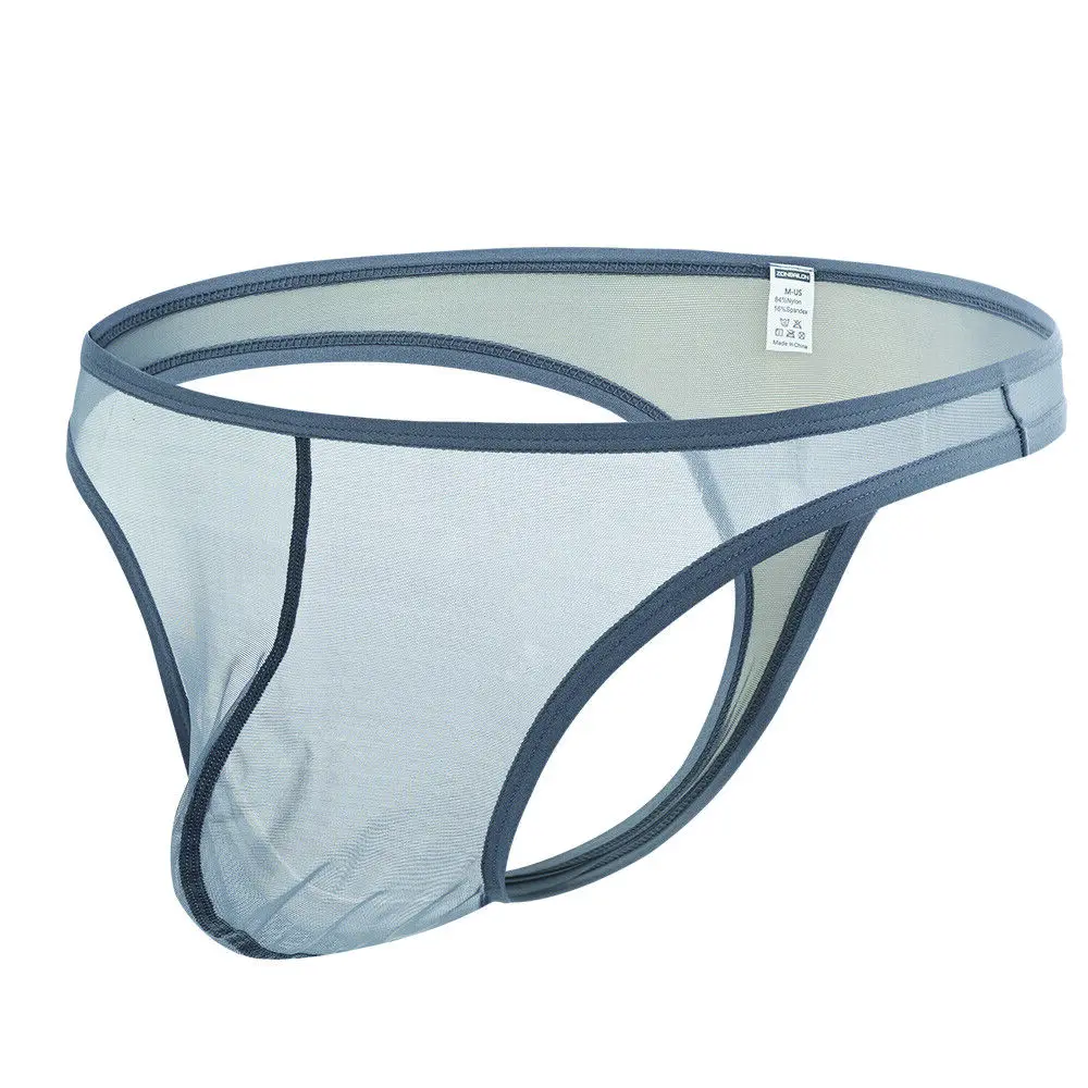 Zonbailon Mens Sexy Transparent Thong See Through Mesh G-Strings T-Back Underwear