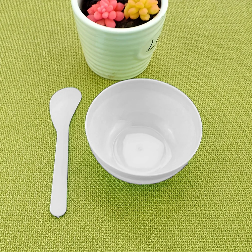 2Pcs DIY Slime Making Tools, Plastic Bowl with Spoons