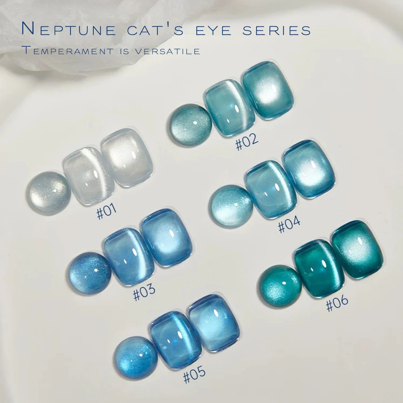 12 مللي 1-5 قطعة نبتون الأزرق القط العين هلام البولندية الأزرق الملكي جمع تبييض الزجاج حبة مسمار الفن لخريف شتاء جديد وصول #2