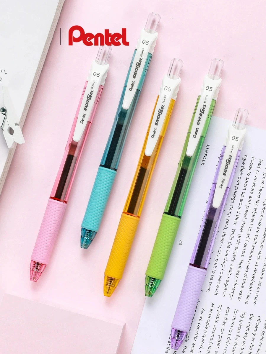 Japan Pentel Gel Pen BLN105 Large Capacity Half Needle Tube Nib 0.5mm Smooth and Fast Drying School Supplies Office Stationery