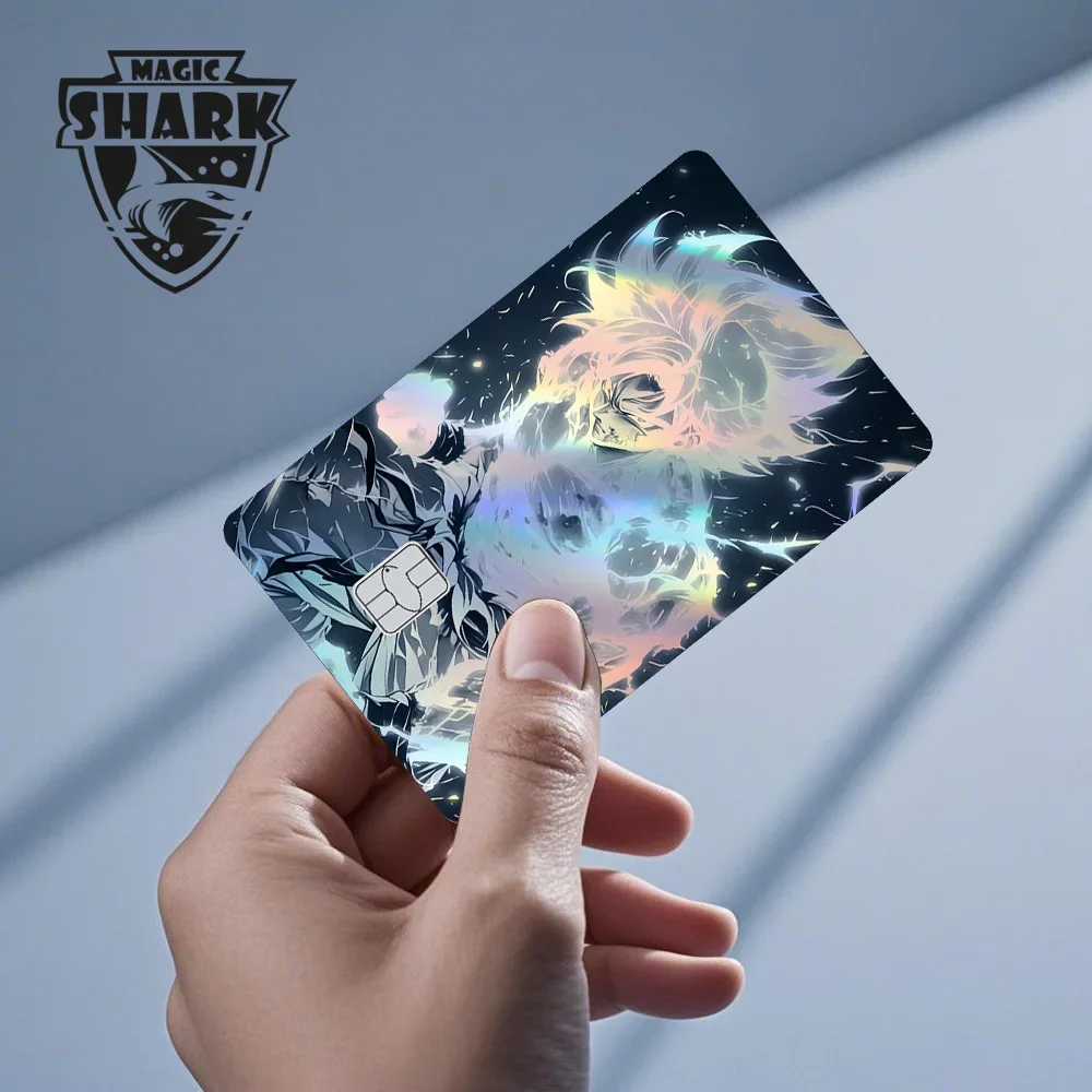 Magic Shark Anime Goku Vegeta Trunks Laser Holographic Shinny Skin Cover Aufkleberfolie für Debit-Kreditkarte – Detail 7
