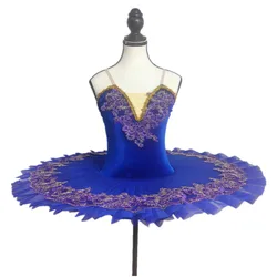 Children Eskirada Ballet Dress Girls Kids Swan Lake Stage Performance Costume With Hoop Blue Ballet Skirt Professional Tutu