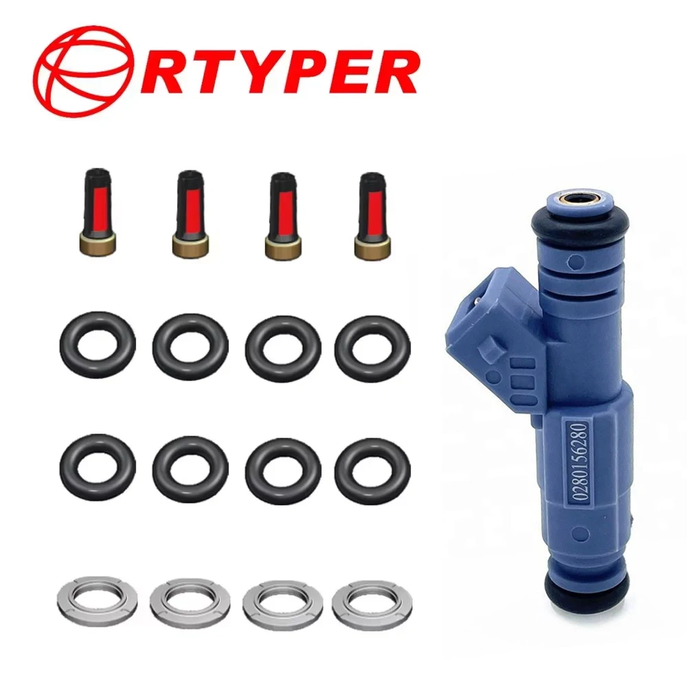 

4 Sets Fuel Injector Repair Kits For Bosch 0280156280 Fuel Injector 470CC For Vauxhall Astra Zafira Z20LEH Turbo VXR