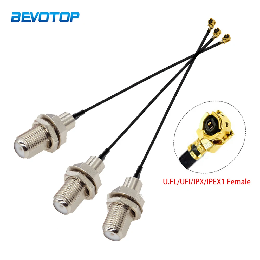 

1PCS F Male/Female to uFL/u.FL/IPX/IPEX-1 Female Jack Connector 50 Ohm RF1.13 RF Coaxial Pigtail 3G Antenna Extension Coax Cable