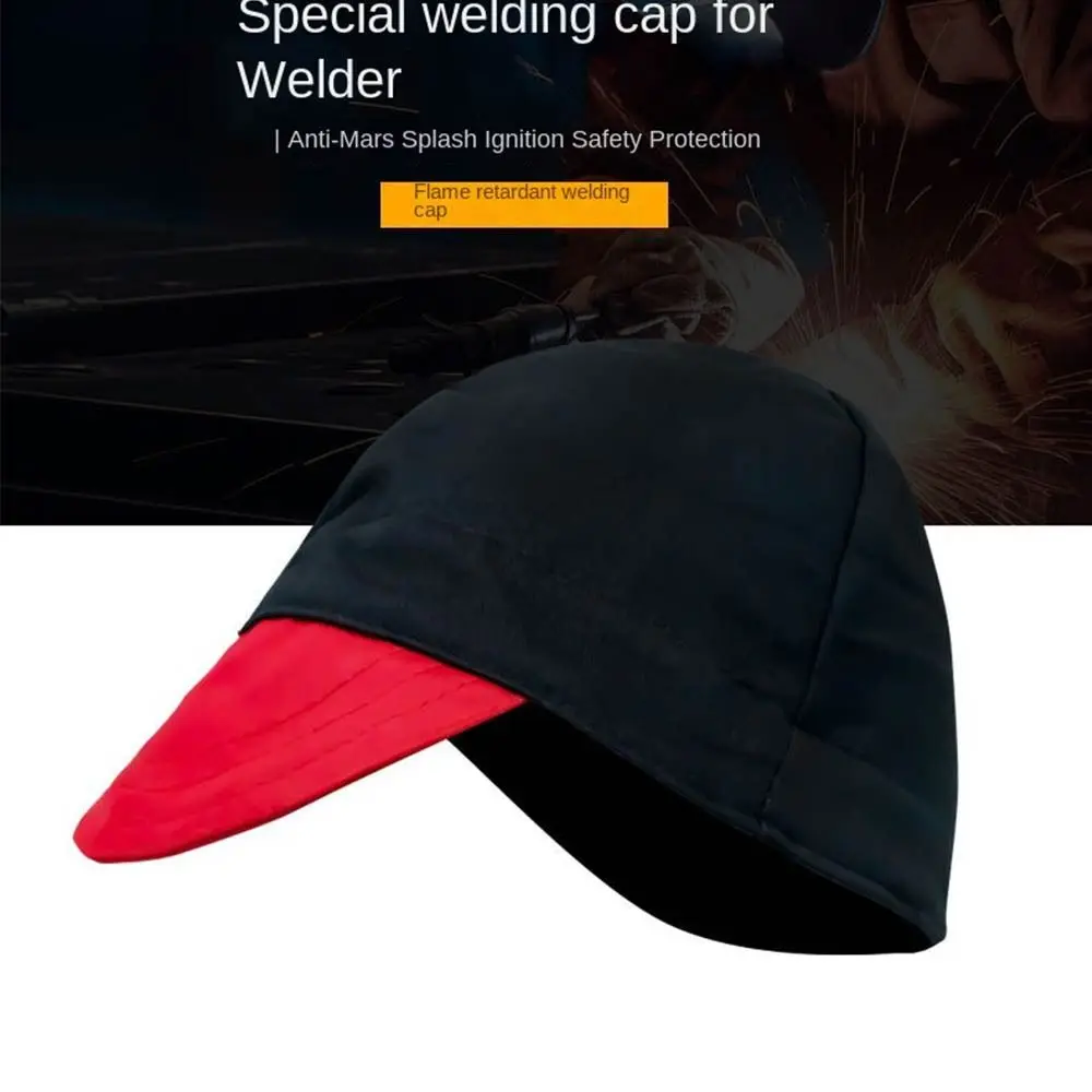 Sweat Absorption Welding Cap Hat Adjustable Anti-scalding Welder Work Cap Safety Retardant Welding Protective Hat Welder