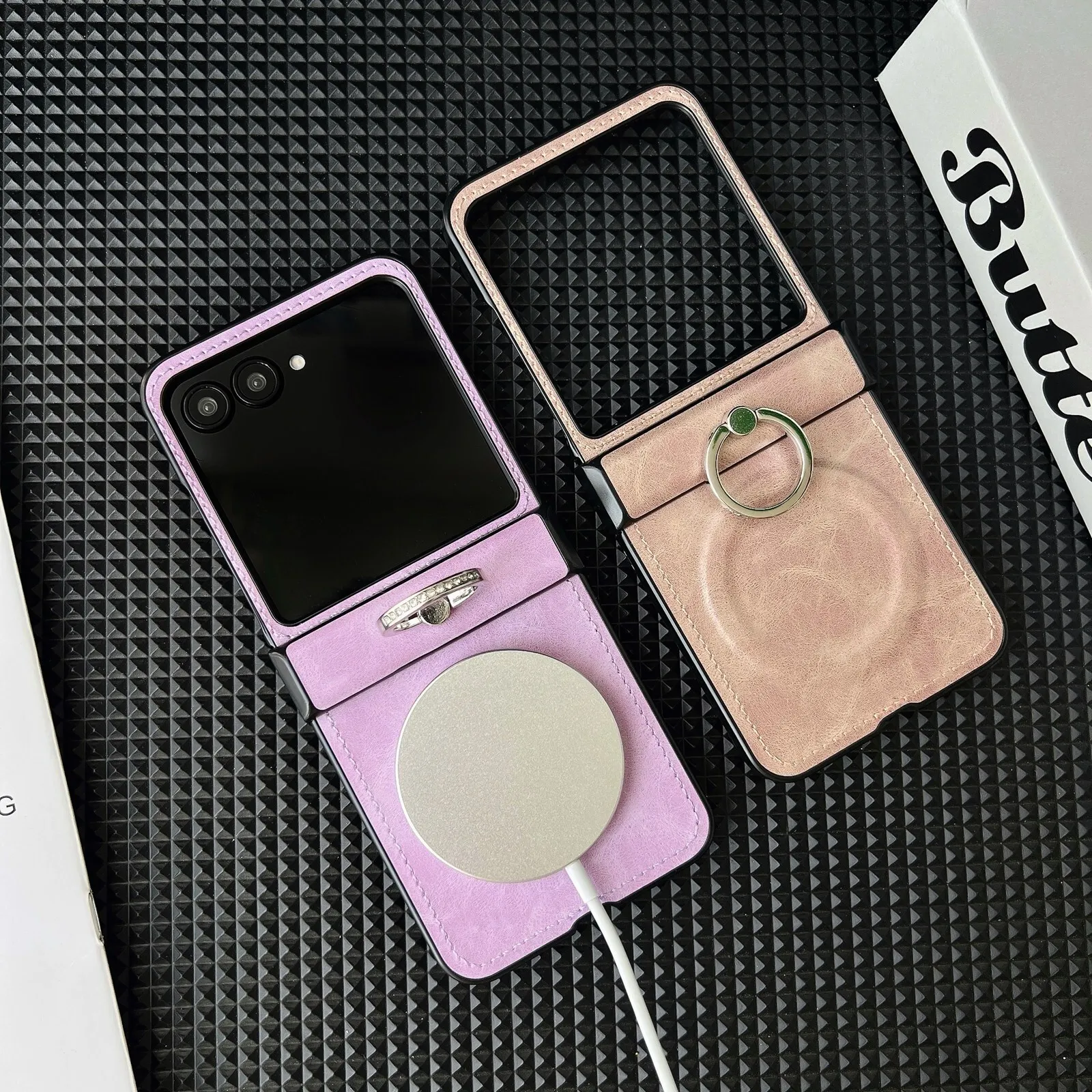 Magnetic for Magsafe Phone Case with Hinge Protection For Samsung Galaxy Z Flip 6 5 4 3 Ring Holder Stand Hard Back Cover