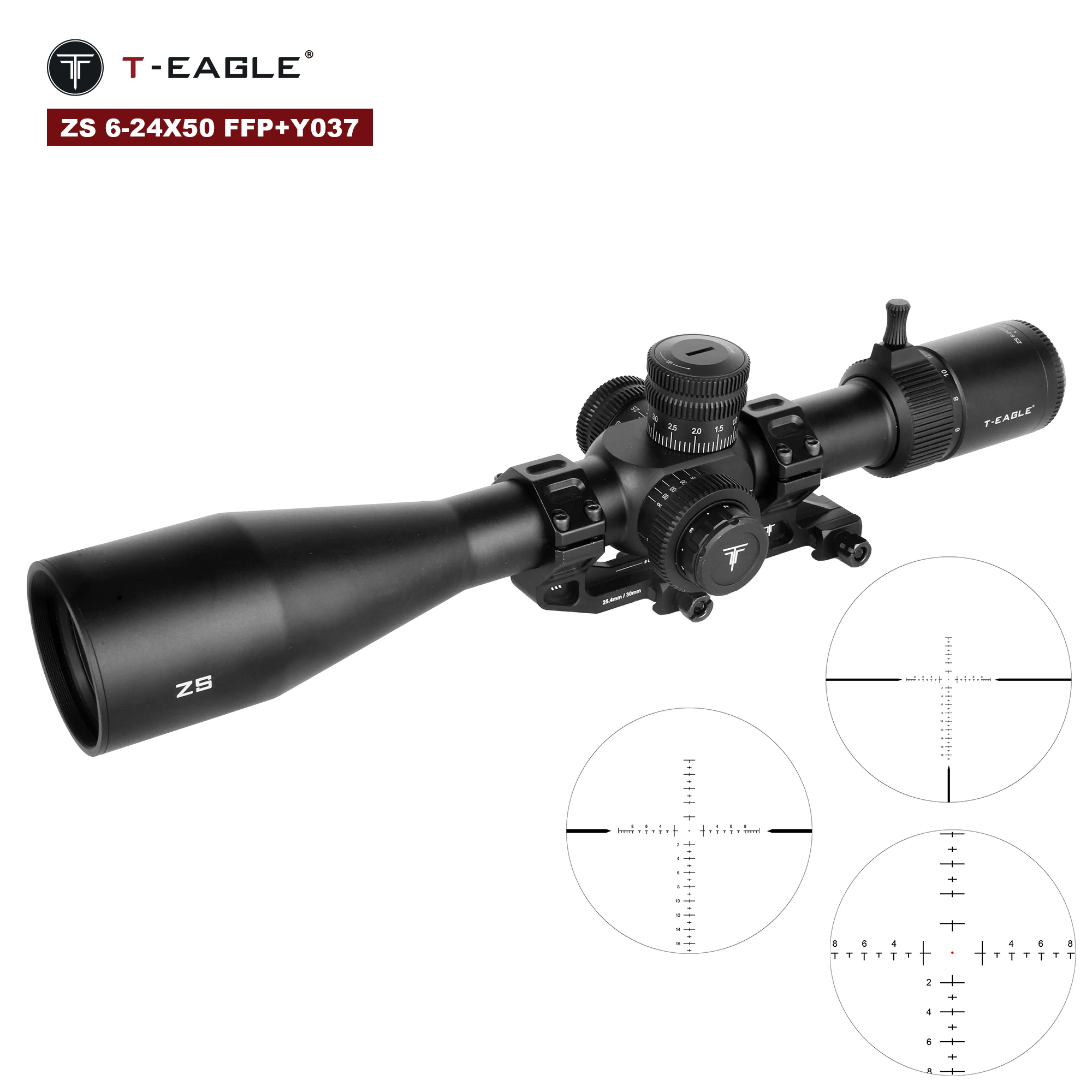 

T-EAGLE ZS 6-24x50 FFP Tactical Zero Stop Rifle Sniper Hunting Fits Shooting Spotting Scope Air gun Scope Caza Lunetas Fits .308