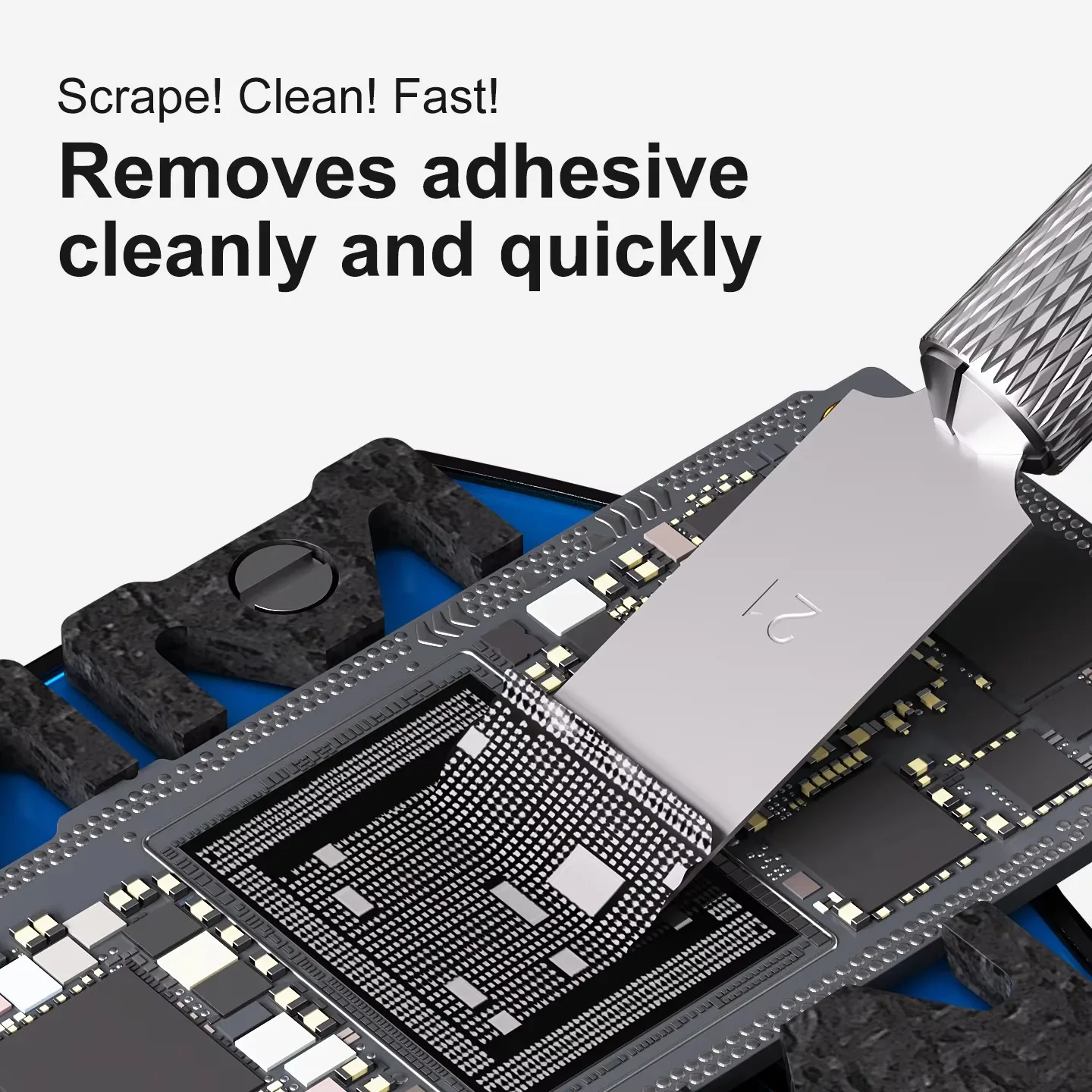 MaAnt Speed Shovel CPU PCB Klebstoffentfernungsklinge 10 Stück/Box, hohe Härte, scharfe Schrägschneide für Handy-Motherboard-Reparaturwerkzeug-Set – Detail 2