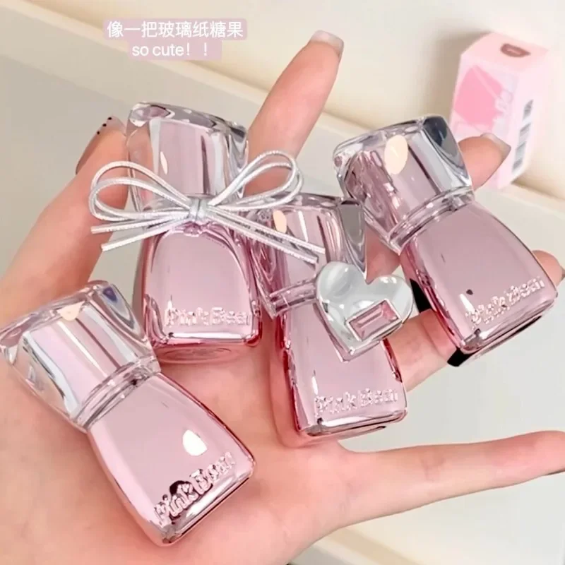 Pinkbear Water Mirror Light Lip Glaze Niet gemakkelijk te plakken om te beker Vervagende Moisturizer Mollige Lippen Make-up