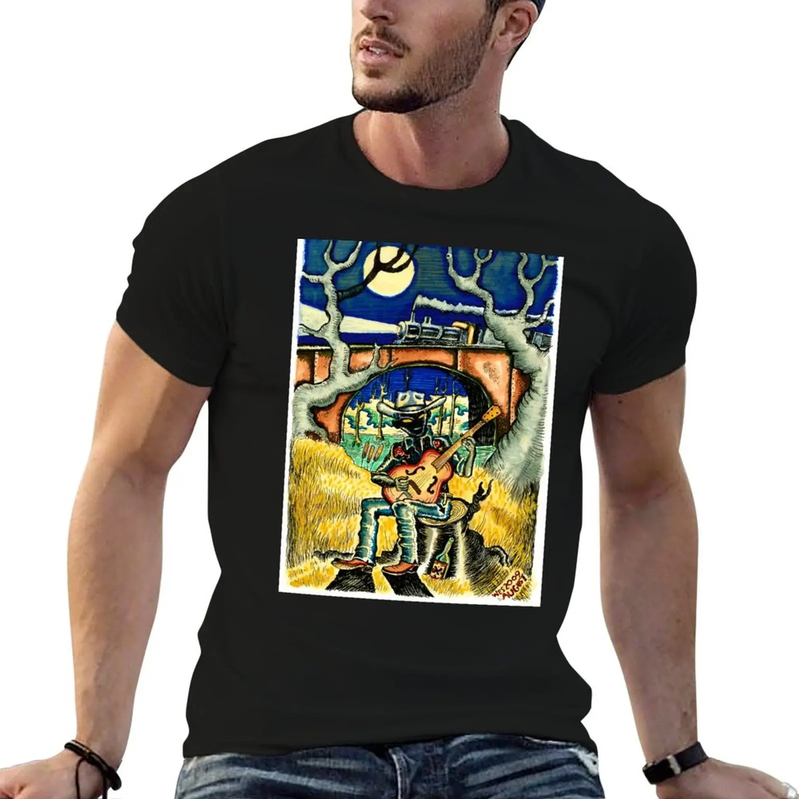 Hank Williams Ramblin Man T-Shirt Plus Size Basic Short Sleeve Top
