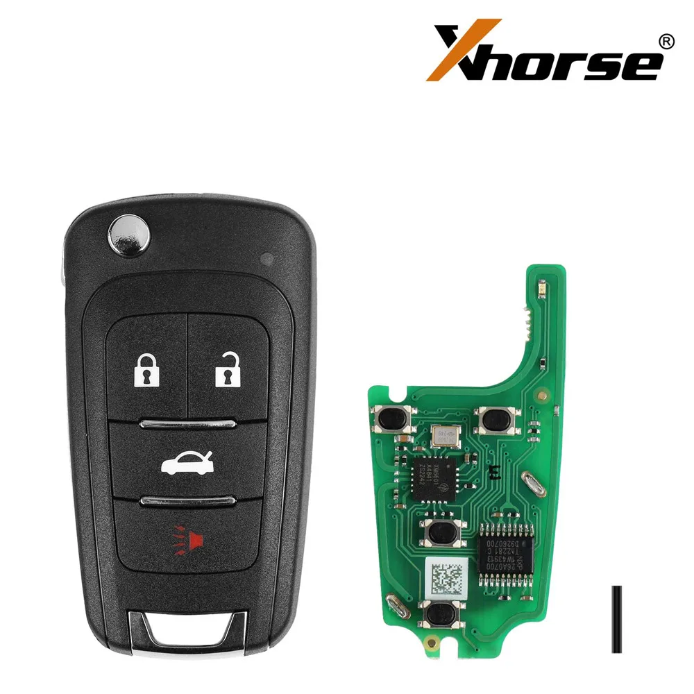 1PCS Xhorse XNBU01EN WIRELESS VVDI สําหรับ Buick FLIP Key ประเภท Universal Remote Key 4 ปุ่ม