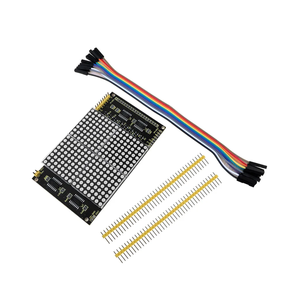 Keyestudio 16*16 Dot Matrix + 2 Stuks Pin Header + Dupont Lijn Voor Arduino Uno Projecten Compatibel Met 12864 Interface