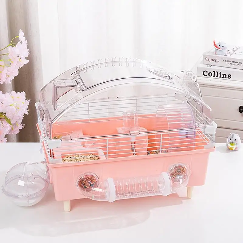 

Transparent Heat Dissipation Hamster Cage Double Layer 45 Basic Cage Golden Bear Nest Large Hamster Cage Landscape Villa