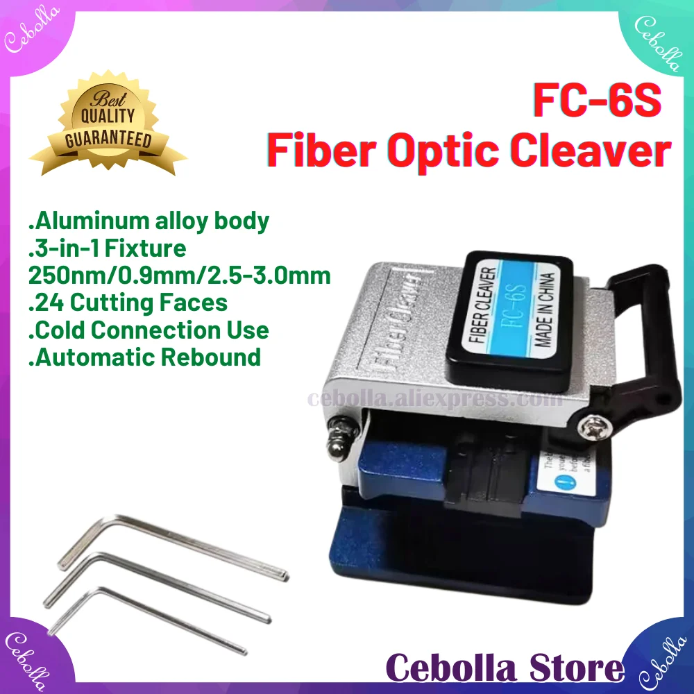 High Precision FC-6S Fiber Cleaver Cold Contact With 16 Blades  Metal Material FTTH Fiber Cable Cutter Knife Cleaver Tool