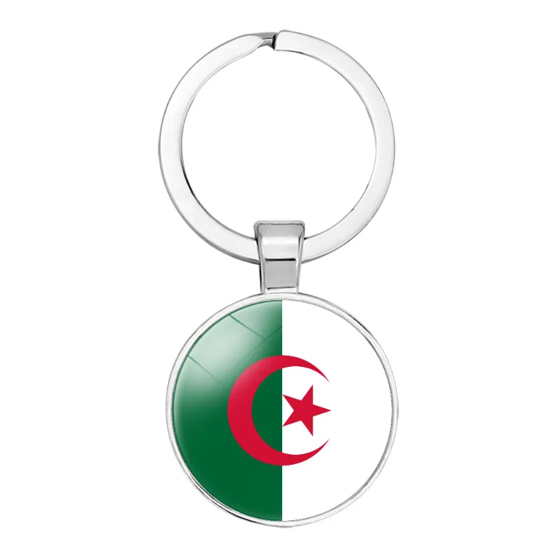 keychain tunisia Flag Keychains Algeria Yemen Tunisia Saudi Arabia Egypt Glass Dome Rhinestone Key Chain Flag Jewelry Keyring