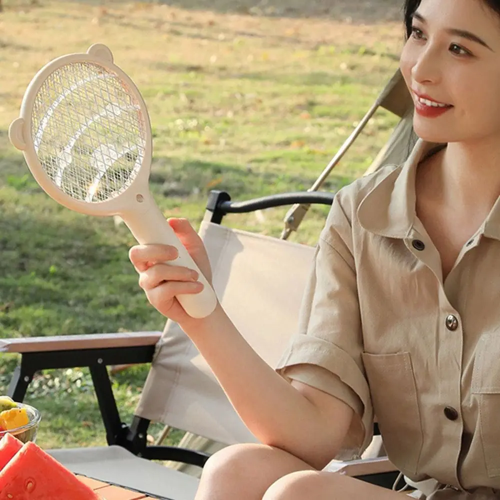 

225mAh Battery Mini Electric Mosquito Swatter Lightweight Rechargeable Fly Insect Mosquito Swatter Powerful with LED Light