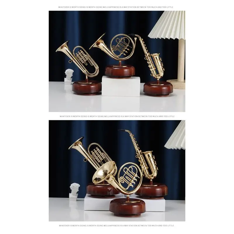 AB08-Classical Instruments Pipa Music Box Home Wine Cabinet Decorations Violin Guitar Octave Box Home Decoration
