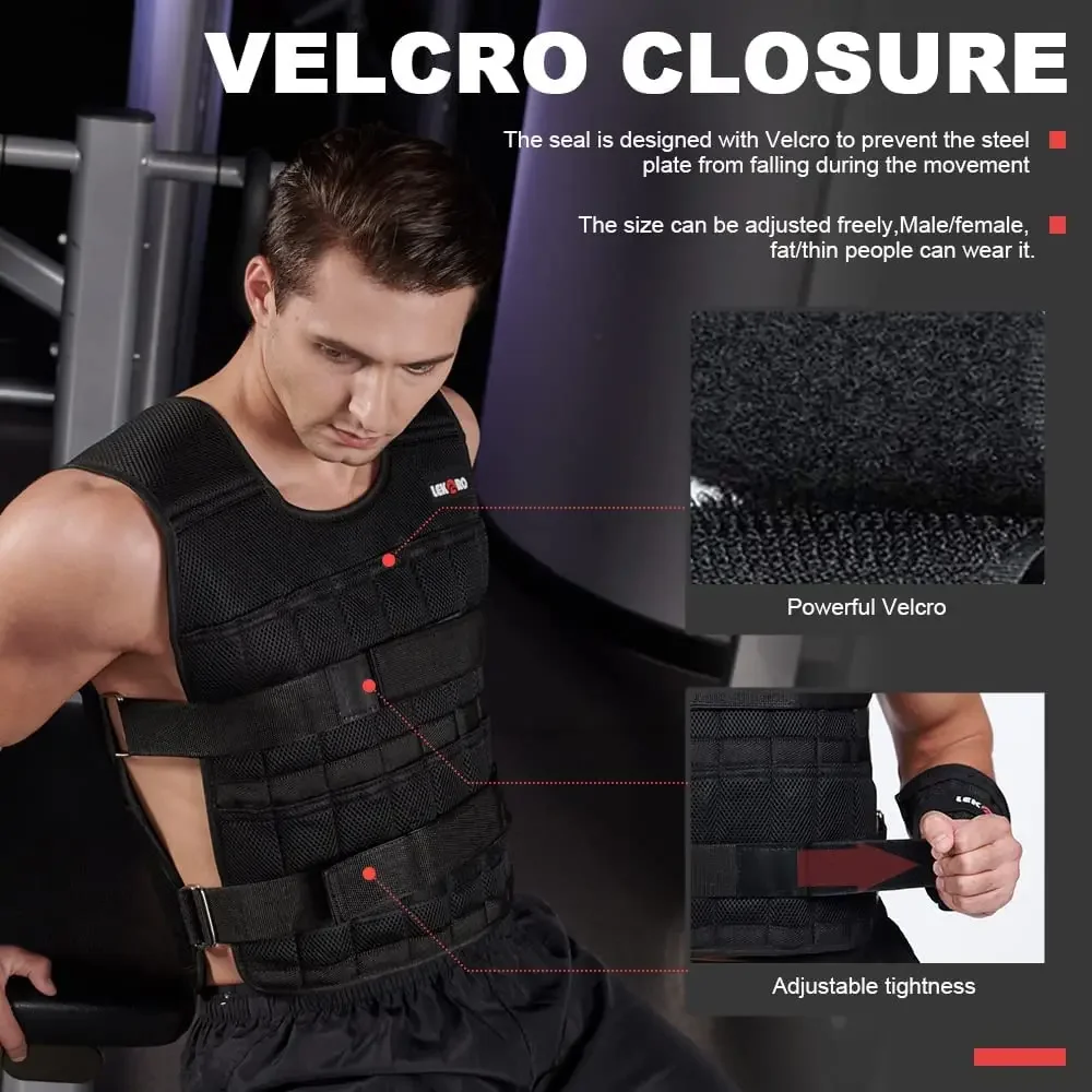 Lekaro Weight-Bearing Vest Adjustable Weight 20kg Weight-Containing Running Fitness Weight-Bearing Training Fitness Equipment