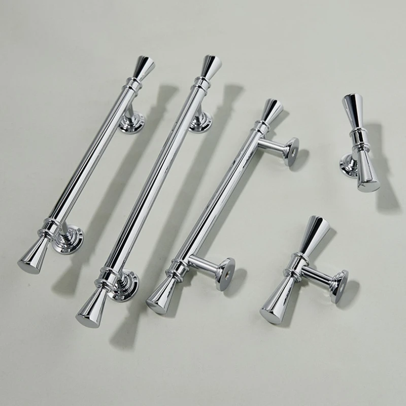 الصلبة النحاس الكروم الفاخرة طويلة تسحب الحديثة الحد الأدنى خزانة المطبخ مقابض خزانة النمط الأوروبي مقابض لقطع الأثاث الفضي