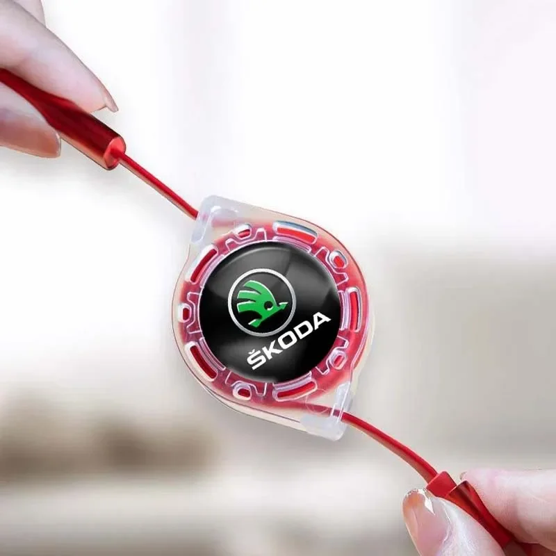 سيارة الداخلية 3 في 1 شاحن سريع USB كابل بيانات الملحقات لسكودا S سكودا كودياق فابيا Kamiq كاروك اوكتافيا 3 A5 السريع سكالا #4