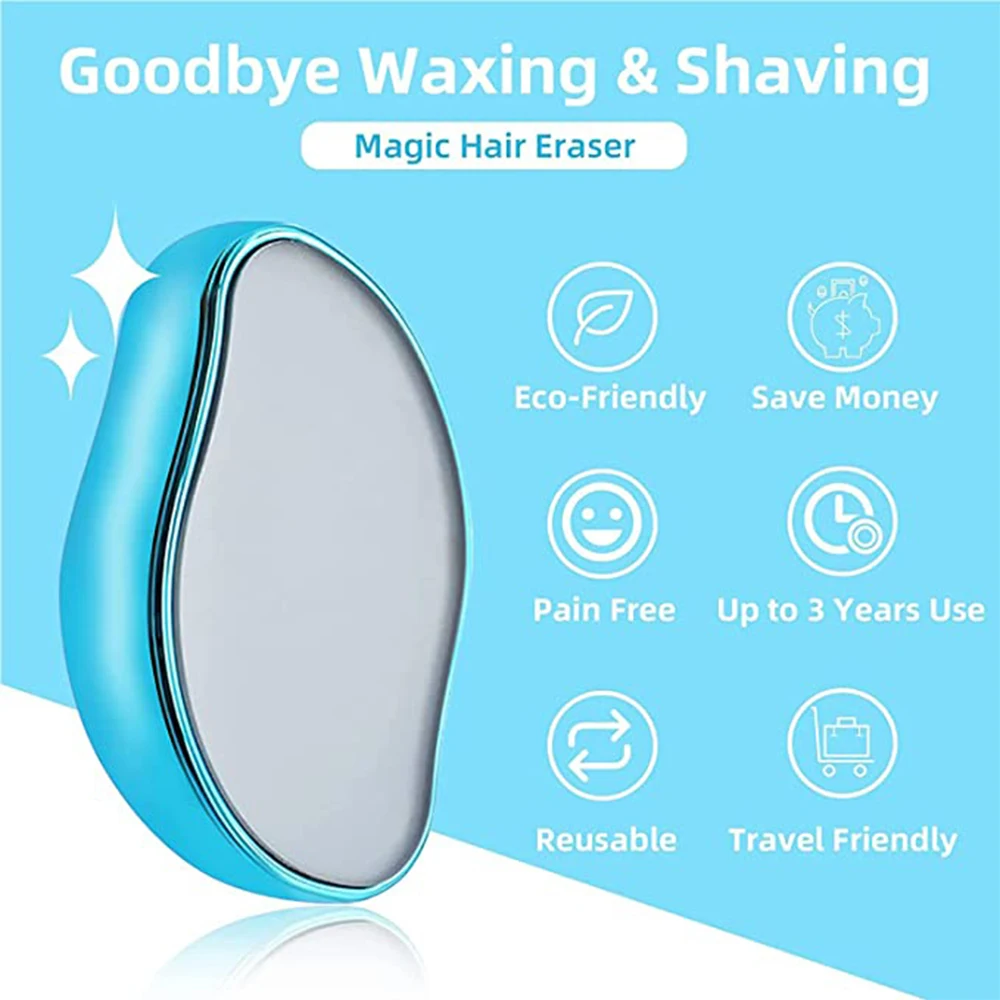 2022 New Crystal Physical Hair Removal Safe Epilator Easy Cleaning Reusable Body Glass Beauty Depilation Tool For Men Women