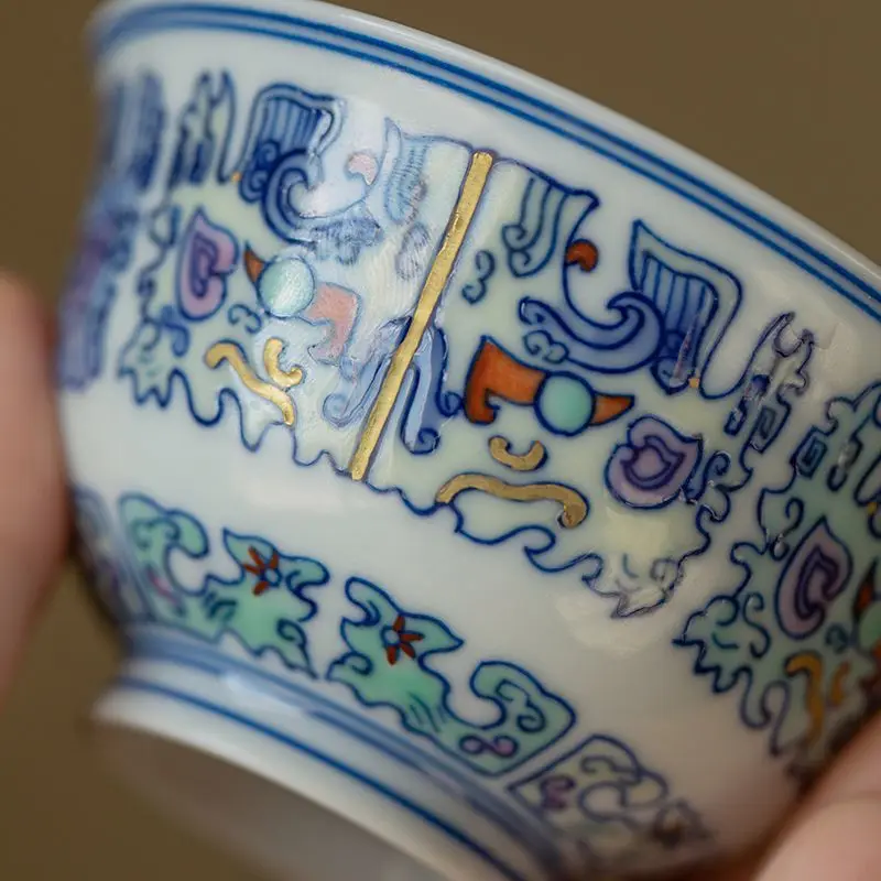 

Чайная чашка Yisitang - ручной работы, с ручной росписью, сине-белый фарфор с узором Тао-Туо, керамическая посуда для чайной церемонии Кунг-фу из Цзиндэчжэня