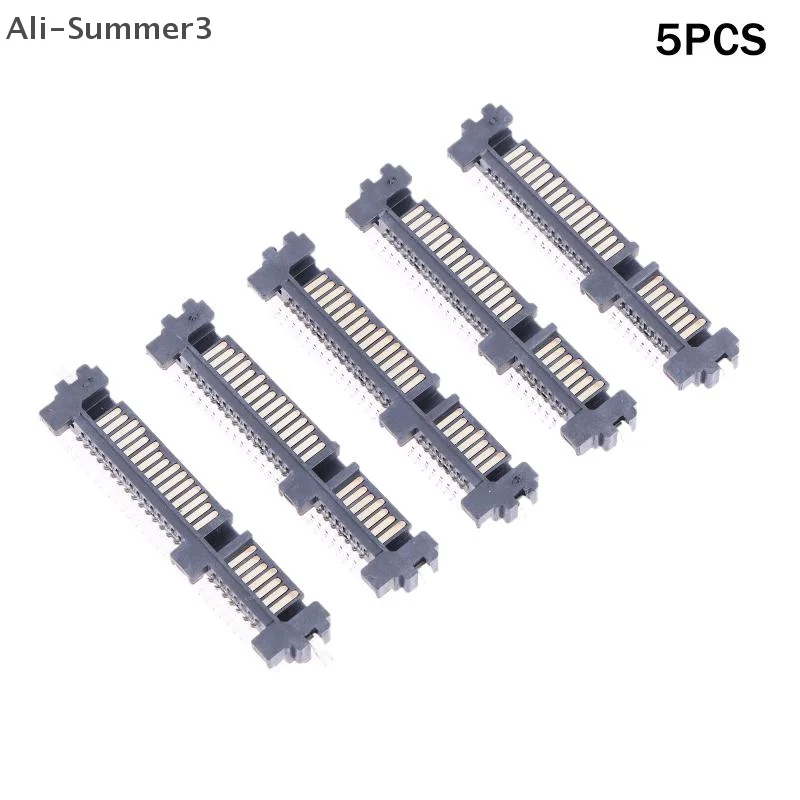 5pcs SATA Interface Socket SSD Solid State Drive Seat 7+15P 22PIN Male Connector Seat Sinking Plate Patch Type Connector Port
