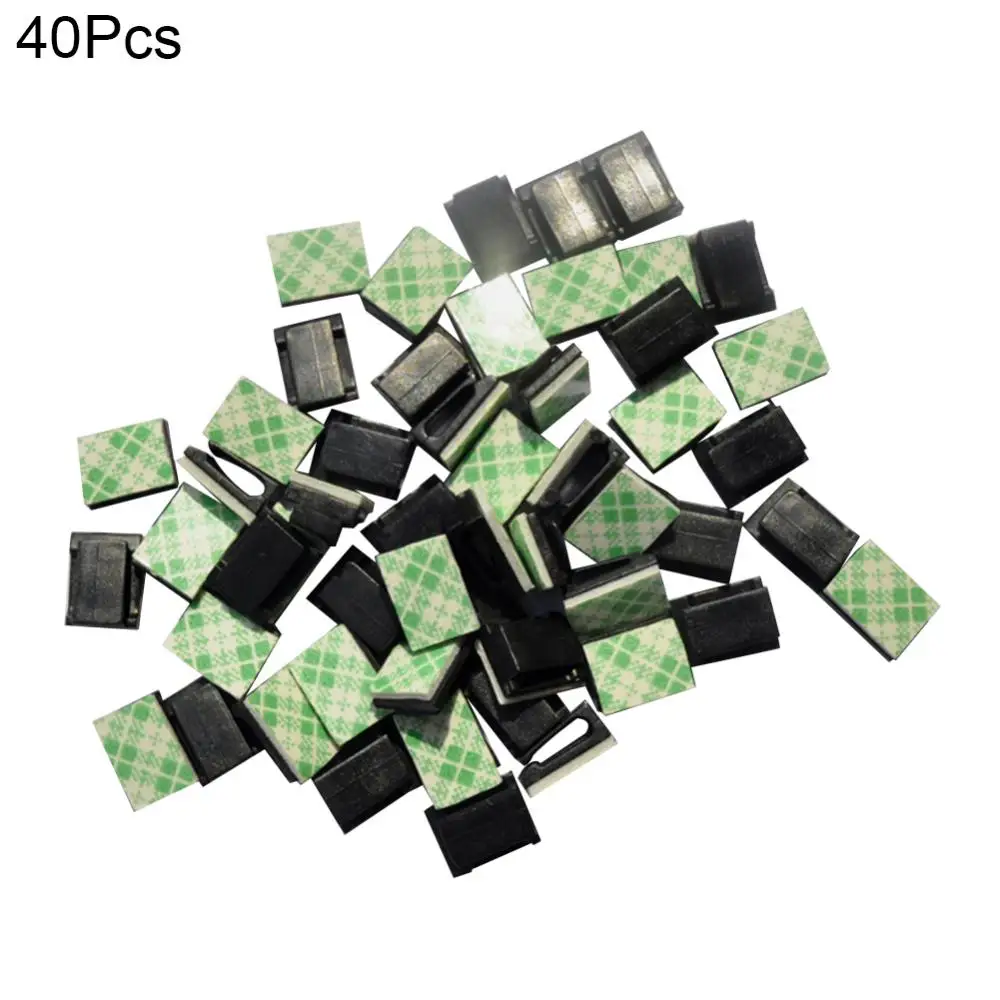 Wires Tool 40Pcs save space Car Fastener Vehicle Data Cord Cable Tie Bracket Fixing Clips Self-adhesive accessories Fixing