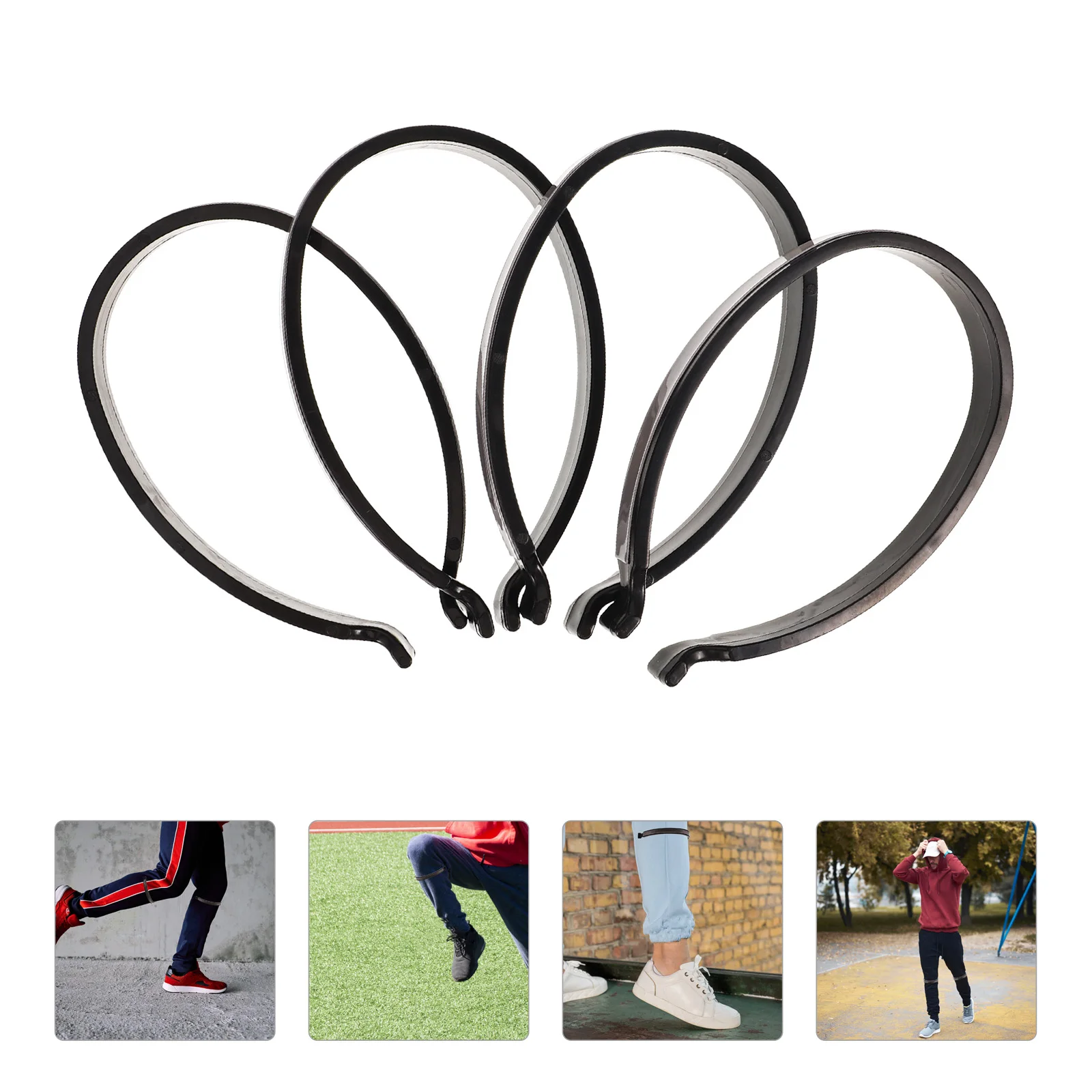 

2Pairs Reflective Cycling Trouser Clips High Visibility Bike Pant Straps Night Riding Safety Gear For Cyclists Walking Running